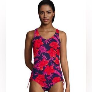 Land’s End Waikiki floral underwire adjustable straps sides tankini Various